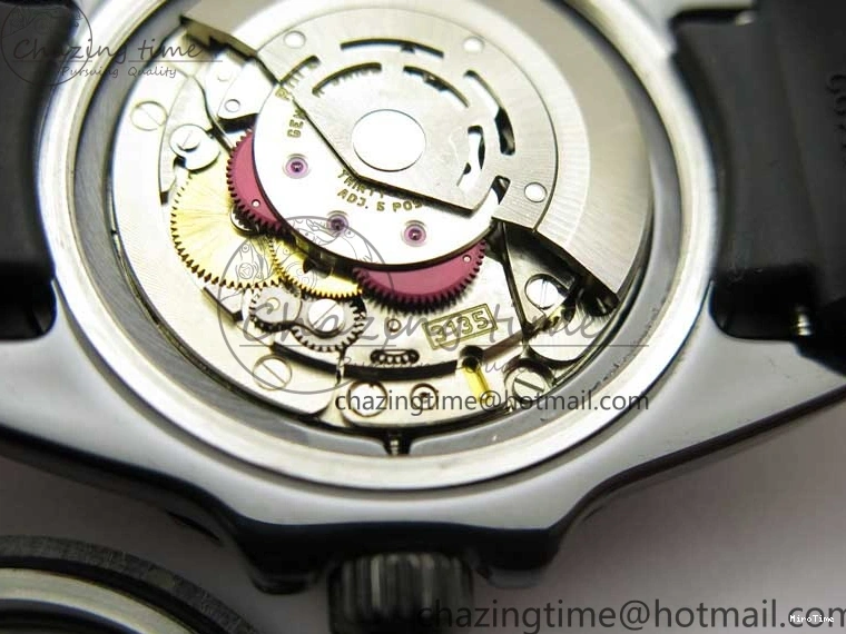 MiroTime 1227 Submariner 40mm Black Ceramic 5GF Best Edition Blue Candy Dial on Black Rubber Strap SA FashionForward 2473